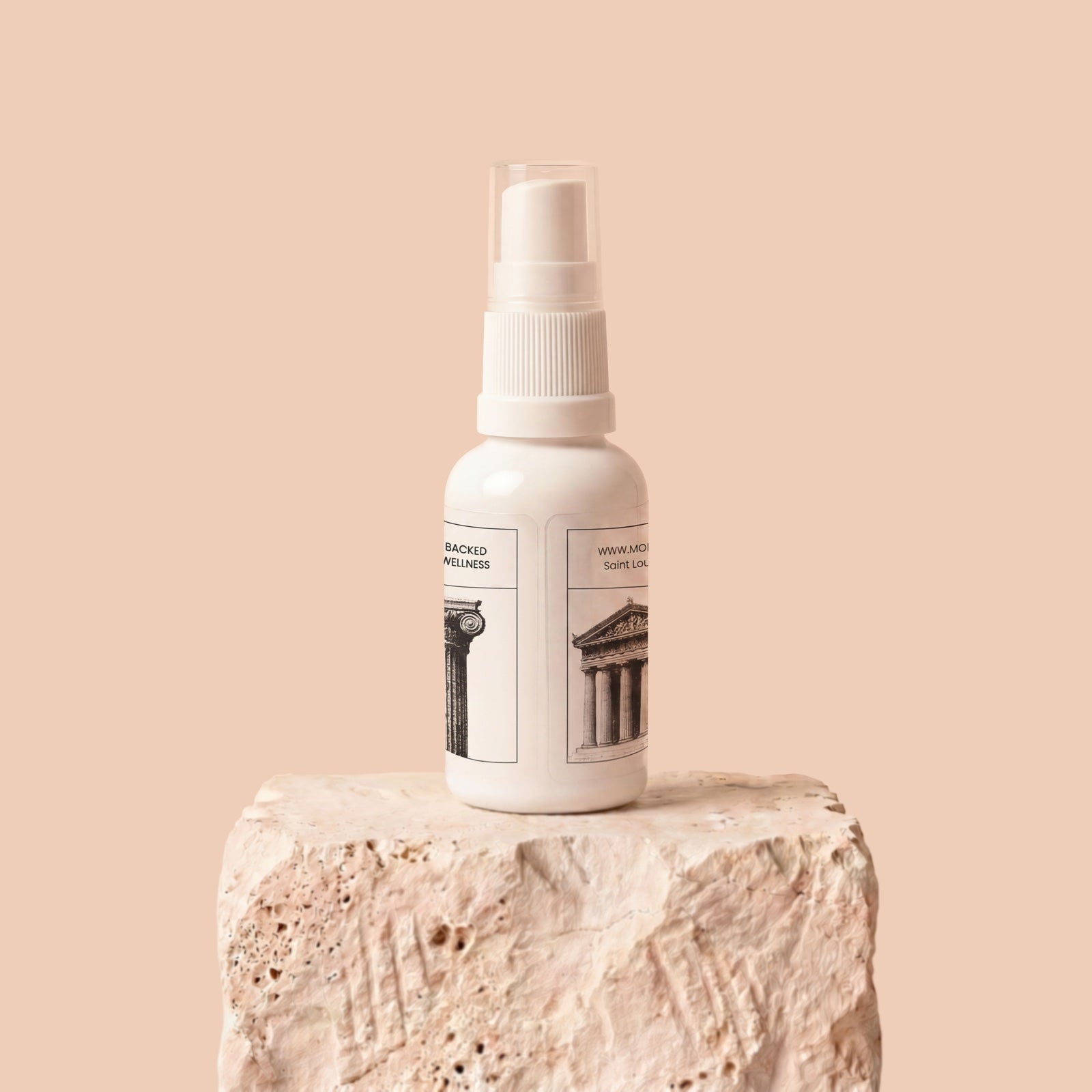 MH-01 serum bottle — angled view